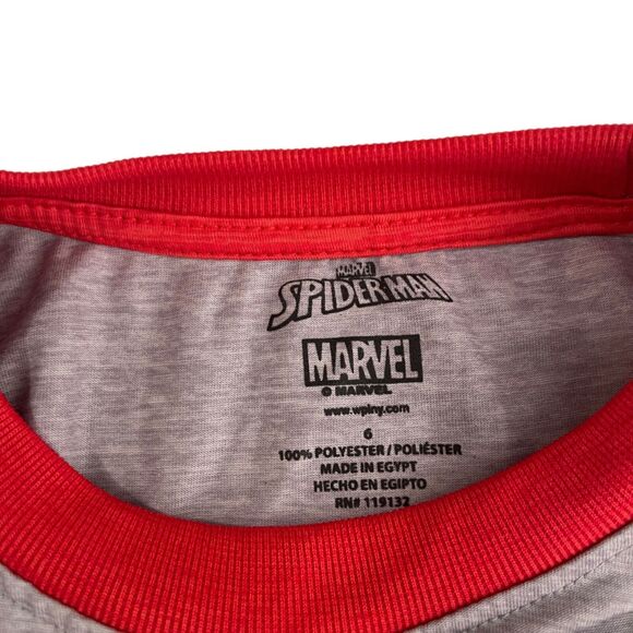 Marvel Spider-Man Tank Top Boy's 6 Gray Graphic Tee Sleeveless Red - Picture 3 of 7
